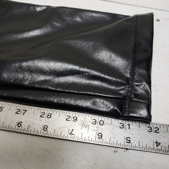 Michi by boule de neige womens large vintage PU high waisted shiny black pants - Picture 13 of 14